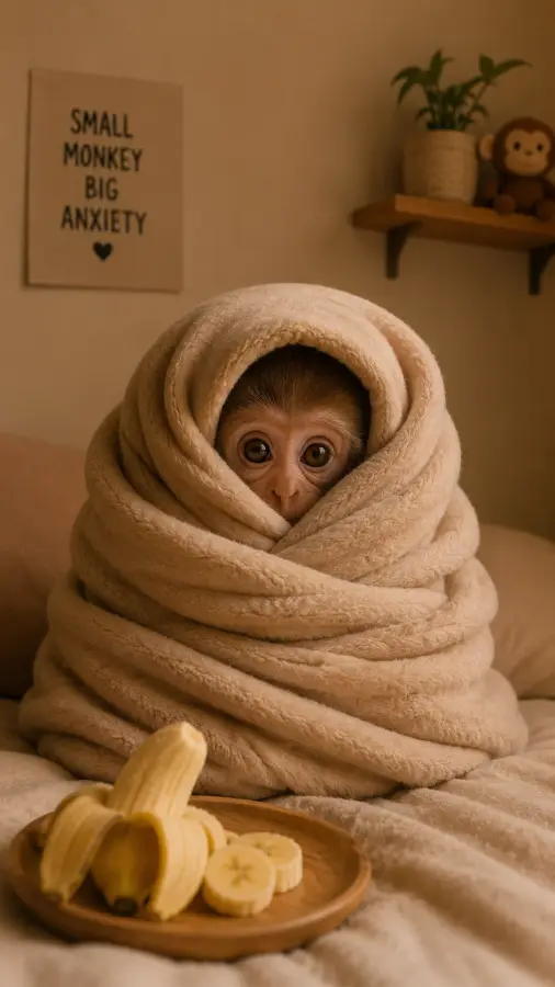“Wrapped in blankets, overthinking bananas and life.” 🍌🥺 4K wallpaper for desktop and mobile - Pixbee