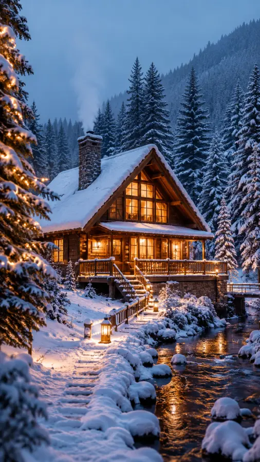 “Wrapped in winter’s silence, glowing with warmth and peace.” 4K wallpaper for desktop and mobile - Pixbee