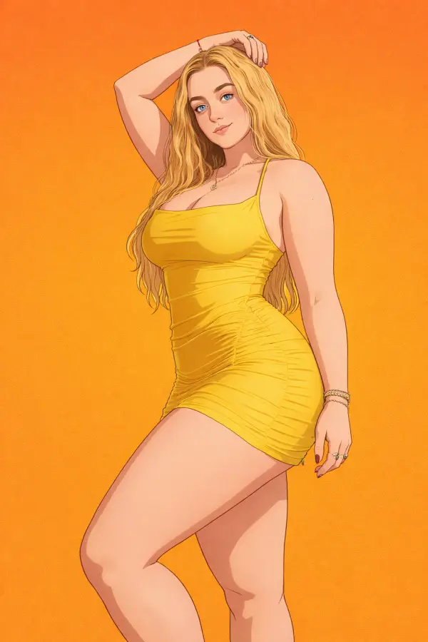 Yellow Dress Portrait Aesthetic 4K wallpaper for desktop and mobile - Pixbee
