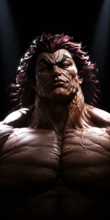 Yujiro Hanma Dramatic Close Up Portrait 4K wallpaper for desktop and mobile - Pixbee