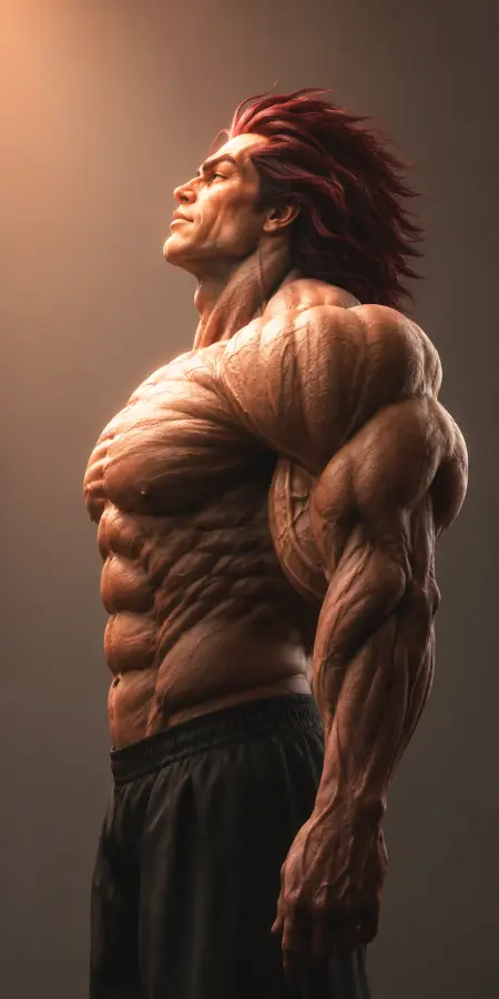 Yujiro Hanma Side Profile Looking Upwards 4K wallpaper for desktop and mobile - Pixbee
