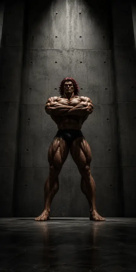 Yujiro Hanma Standing With Crossed Arms 4K wallpaper for desktop and mobile - Pixbee