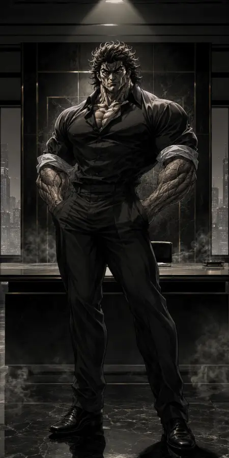 Yujiro Hanma — The Office Was Built For Men. He Built It For Monsters. 4K wallpaper for desktop and mobile - Pixbee