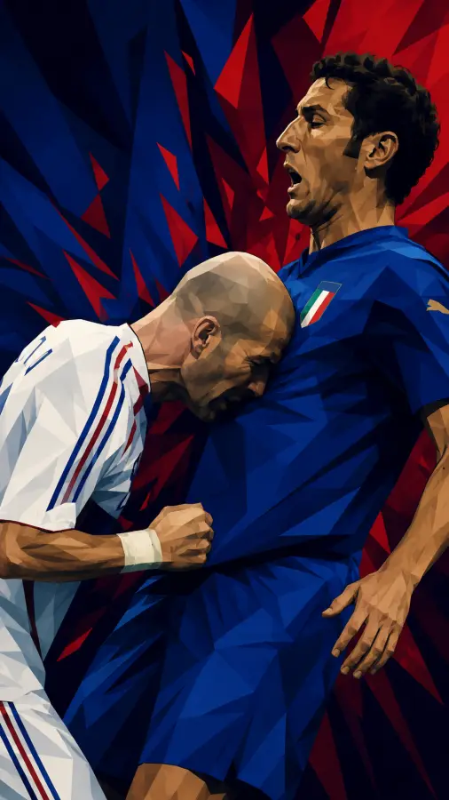 Zinedine Zidane Headbutt Marco Materazzi Final — football phone wallpaper